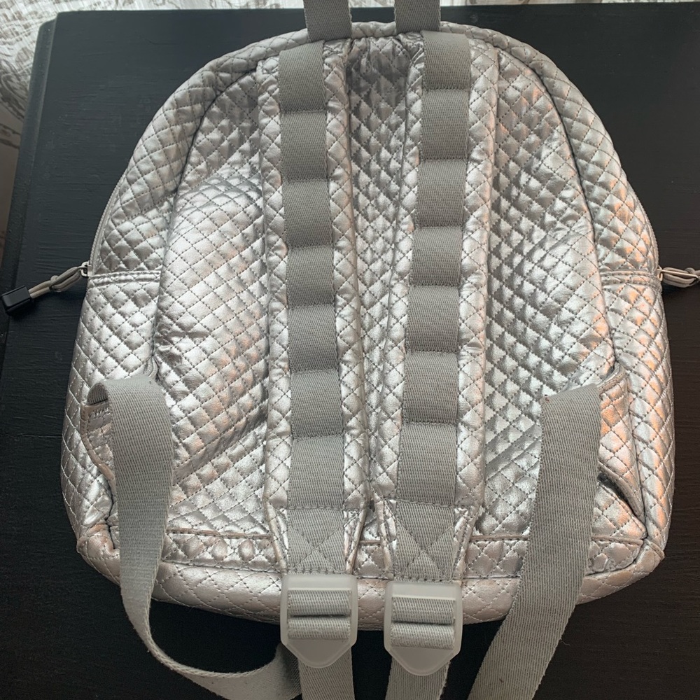 State Silver Small Quilted Backpack - image 4